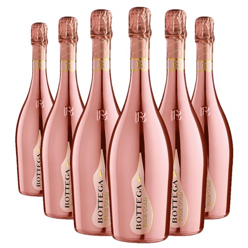 Buy a Case of 6 Bottles of Bottega Gold Rose Sparkling 75cl - Securely Packaged and Delivered Together